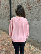 Load image into Gallery viewer, Easel Cotton Jersey Knit Top with Front Flower Patch in Blush Pink
