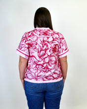 Load image into Gallery viewer, Umgee Floral Print Top with Scalloped Trim in Pink
