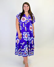 Load image into Gallery viewer, Umgee Boho Floral Print Midi Dress in Grape Mix
