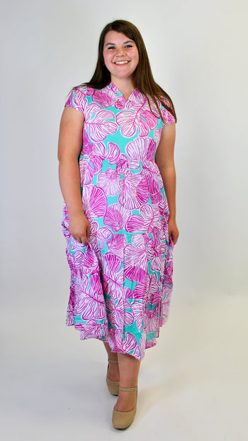 Aryeh LUCILLE Tiered Maxi Dress in Pink/Sky M Aryeh LUCILLE Tiered Maxi Dress in Pink/Sky M