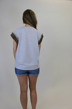 Load image into Gallery viewer, BiBi French Terry Top with Leopard Print Star Patch Front in Leopard
