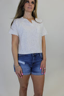 Cozy Co. Lightweight Knit Mélange Sweater Top in Oatmeal