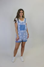 Load image into Gallery viewer, White Birch Floral Lace Overall Shorts in Denim

