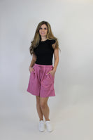 Easel Flower Patched Detailed Shorts in Hawthorn Rose