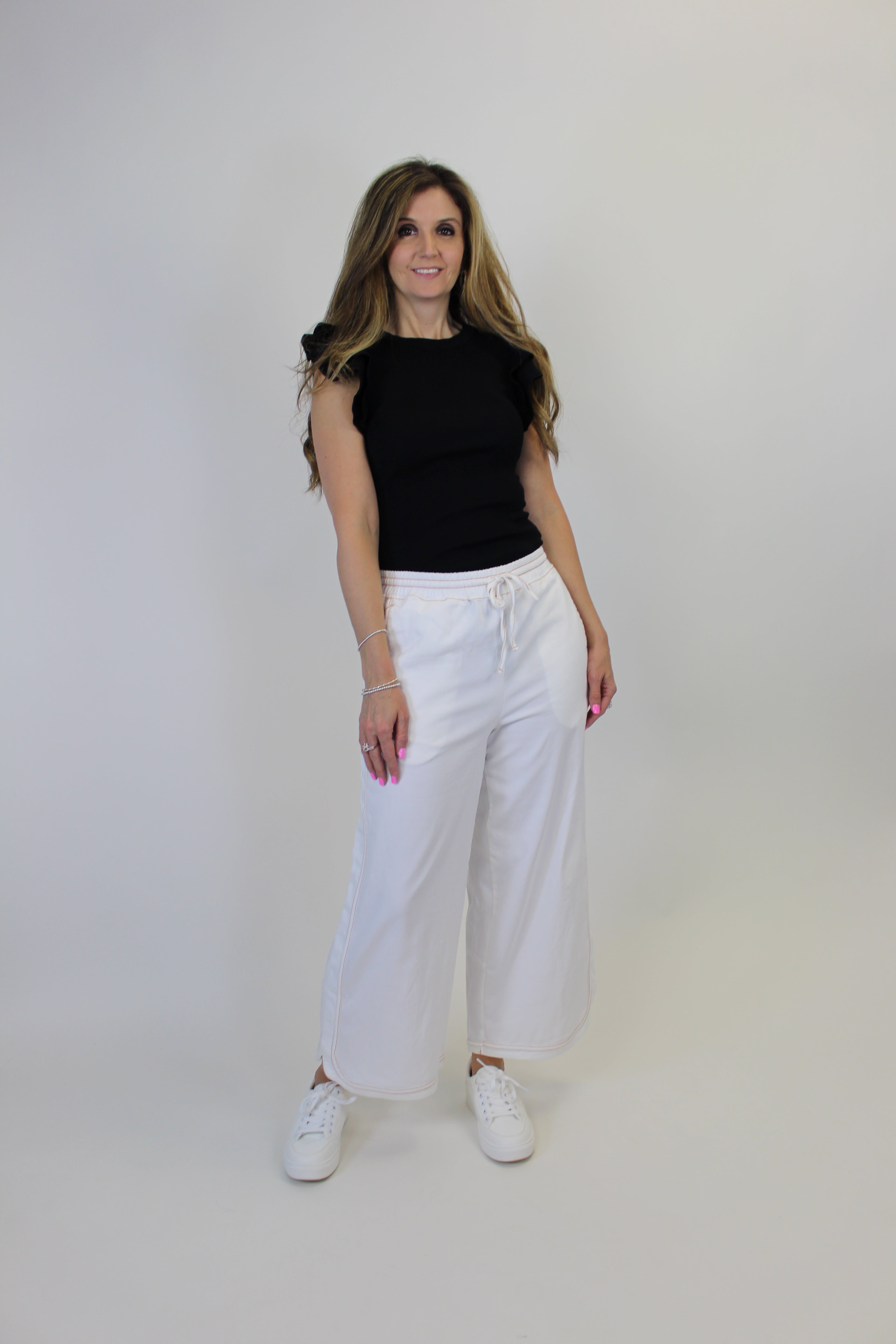 Easel Denim Mineral Washed Pants in White – June Adel Easel Denim Mineral Washed Pants in White – June Adel