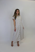 Load image into Gallery viewer, Wishlist Floral Print Corduroy Midi Dress in Ecru/Mocha
