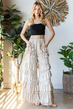 Load image into Gallery viewer, Oli &amp; Hali Layered Ruffle Patched Pants in Taupe Pants Oli &amp; Hali   
