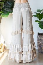 Load image into Gallery viewer, Oli &amp; Hali Layered Ruffle Patched Pants in Taupe Pants Oli &amp; Hali   
