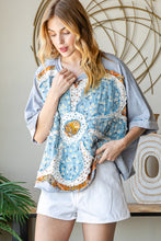 Load image into Gallery viewer, Oli &amp; Hali Front Daisy Patch Top in Blue Shirts &amp; Tops Oli &amp; Hali   
