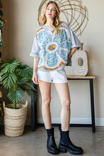 Load image into Gallery viewer, Oli &amp; Hali Front Daisy Patch Top in Blue Shirts &amp; Tops Oli &amp; Hali   
