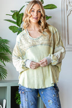 Load image into Gallery viewer, Oli &amp; Hali Mixed Fabric Dolman Top in Sage Shirts &amp; Tops Oli &amp; Hali   
