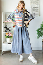 Load image into Gallery viewer, Oli &amp; Hali Mixed Striped Print Top in Blue Shirts &amp; Tops Oli &amp; Hali   

