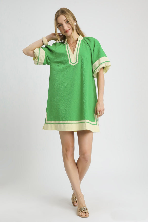 Umgee Textured Pocket Mini Dress