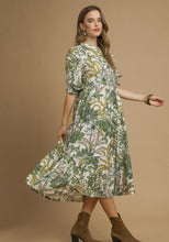 Load image into Gallery viewer, Umgee Bold Floral Print Midi Dress in Green Mix
