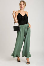 Load image into Gallery viewer, Umgee Solid Color Linen Blend Wide Leg Pants in Lagoon Pants Umgee   
