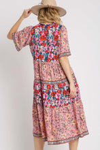 Load image into Gallery viewer, Umgee Mixed Floral Print Round Neck Maxi Dress in Navy Mix Dress Umgee   
