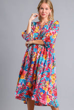 Load image into Gallery viewer, Umgee Floral Peasant Dress in Mulberry Mix Dress Umgee   
