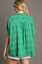 Load image into Gallery viewer, Umgee Textured Fabric Button Down Top in Green Shirts &amp; Tops Umgee   
