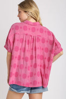 Umgee Textured Fabric Button Down Top in Rose Shirts & Tops Umgee   