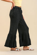 Load image into Gallery viewer, Umgee Mineral Washed Tiered Flare Pants in Ash Pants Umgee   
