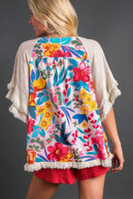 Load image into Gallery viewer, Umgee Linen Top with Mixed Print Back in Oatmeal Top Umgee   

