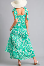 Load image into Gallery viewer, Umgee Tiered Maxi with Tie Sleeves in Jade Mix  Umgee   
