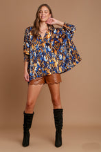 Load image into Gallery viewer, Umgee Oversized Mixed Geometric Print Top in Navy Mix Shirts &amp; Tops Umgee   
