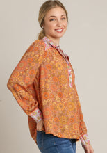 Load image into Gallery viewer, Umgee Mix-n-Match Floral Print Collared Top in Mustard Mix Shirts &amp; Tops Umgee   
