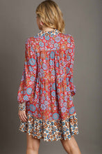 Load image into Gallery viewer, Umgee Mix-n-Match Floral Print Dress in Red Mix Dresses Umgee   
