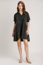 Load image into Gallery viewer, Umgee Mineral Washed Cotton Gauze Tiered Collar Dress in Ash Dresses Umgee   
