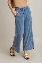 Load image into Gallery viewer, Umgee Mineral Washed French Terry Knit Pants in Denim
