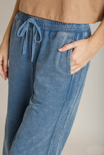 Load image into Gallery viewer, Umgee Mineral Washed French Terry Knit Pants in Denim
