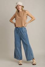 Load image into Gallery viewer, Umgee Mineral Washed French Terry Knit Pants in Denim
