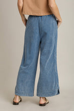 Load image into Gallery viewer, Umgee Mineral Washed French Terry Knit Pants in Denim
