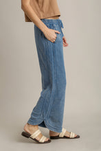 Load image into Gallery viewer, Umgee Mineral Washed French Terry Knit Pants in Denim
