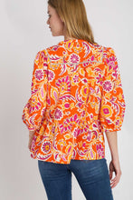 Load image into Gallery viewer, Umgee Mixed Print Boxy Cut Top in Tomato Mix Shirts &amp; Tops Umgee   
