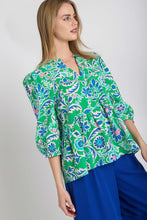 Load image into Gallery viewer, Umgee Mixed Print Boxy Cut Top in Green Mix Shirts &amp; Tops Umgee   
