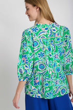Load image into Gallery viewer, Umgee Mixed Print Boxy Cut Top in Green Mix Shirts &amp; Tops Umgee   
