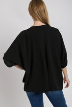 Load image into Gallery viewer, Umgee Solid Color Oversized Boxy Top in Black Shirts &amp; Tops Umgee   
