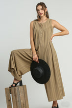 Load image into Gallery viewer, Umgee Textured Wide Leg Jumpsuit in Latte Jumpsuit Umgee   

