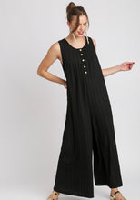 Load image into Gallery viewer, Umgee Textured Wide Leg Jumpsuit in Black Jumpsuit Umgee   
