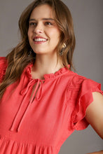 Load image into Gallery viewer, Umgee Linen A-Line Dress in Coral Dresses Umgee   
