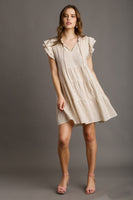 Umgee Linen A-Line Dress in Oatmeal Dresses Umgee   