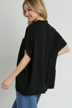 Load image into Gallery viewer, Umgee Solid Color Oversized Boxy Top in Black Shirts &amp; Tops Umgee   
