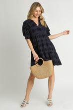 Load image into Gallery viewer, Umgee Swiss Dot Jacquard Short Dress in Navy ON ORDER Dresses Umgee   
