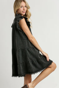 Umgee French Terry A-Line Dress in Ash Dresses Umgee   