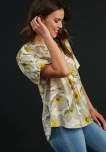 Load image into Gallery viewer, Umgee Floral Print Boxy Cut Top in Taupe Mix Shirts &amp; Tops Umgee   
