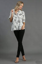 Load image into Gallery viewer, Umgee Two-Toned Landscape Print Button Down Top in Black Shirts &amp; Tops Umgee   
