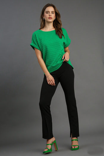 Umgee Textured Jacquard Top in Green ON ORDER Shirts & Tops Umgee   