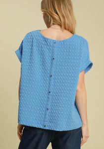 Umgee Textured Jacquard Top in Periwinkle